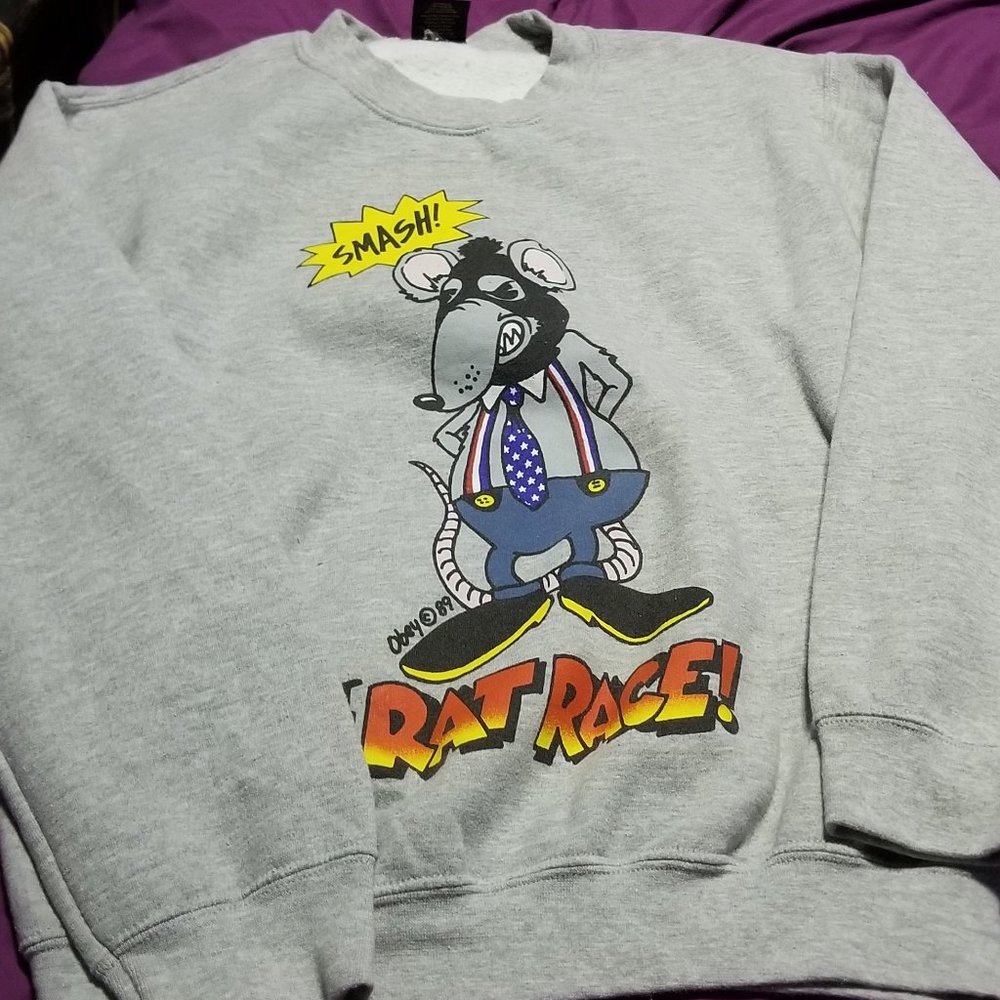 Obey Grey Sweatshirt Pullover Rat Race
